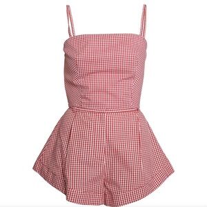 Miscreants women gingham, red and white, picnic table pinup retro set